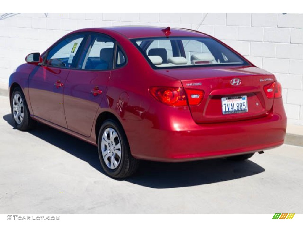 2009 Elantra GLS Sedan - Apple Red Pearl / Beige photo #2