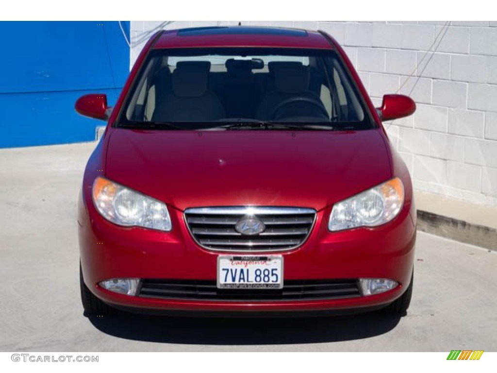 2009 Elantra GLS Sedan - Apple Red Pearl / Beige photo #7