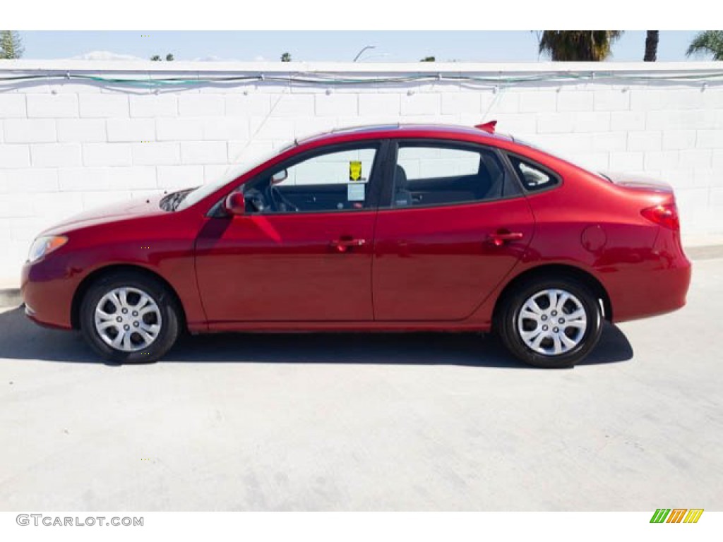 2009 Elantra GLS Sedan - Apple Red Pearl / Beige photo #8