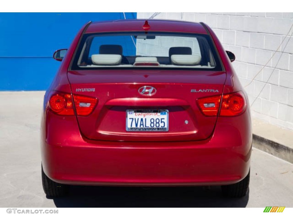 2009 Elantra GLS Sedan - Apple Red Pearl / Beige photo #9