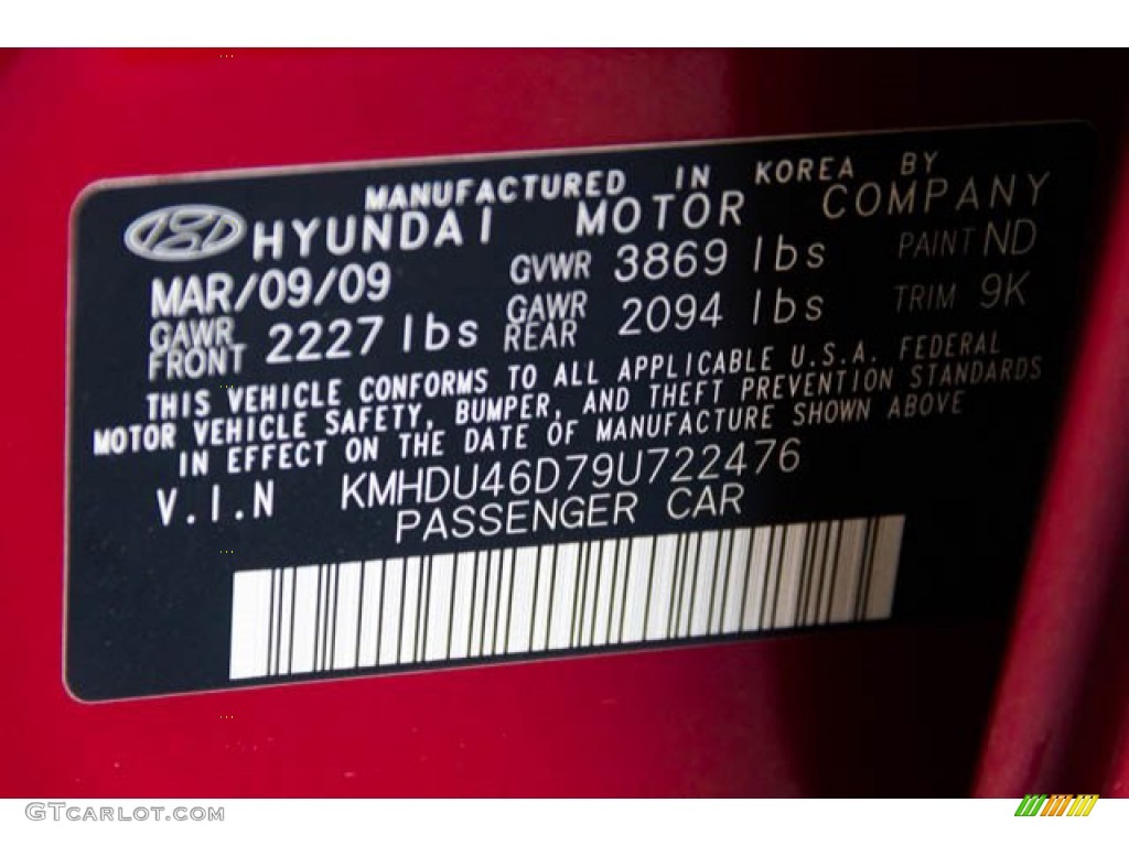 2009 Elantra GLS Sedan - Apple Red Pearl / Beige photo #35