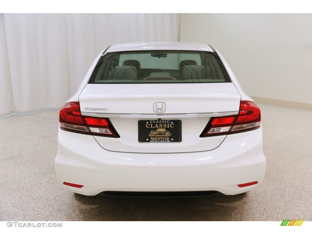 2013 Civic LX Sedan - Taffeta White / Beige photo #18