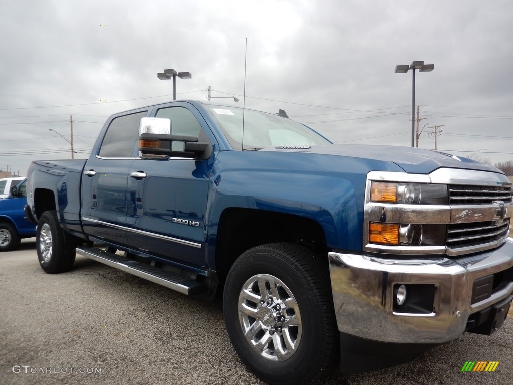 2019 Silverado 3500HD LTZ Crew Cab 4x4 - Deep Ocean Blue Metallic / Jet Black photo #2