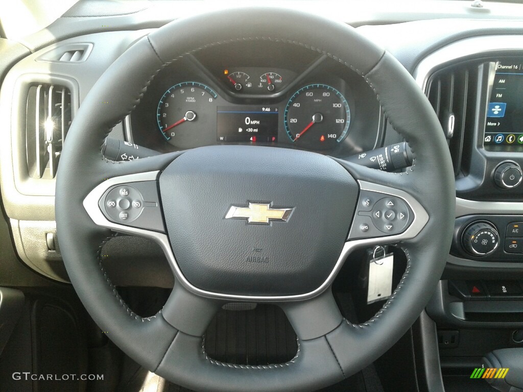 2019 Chevrolet Colorado LT Crew Cab Jet Black Steering Wheel Photo #132406618
