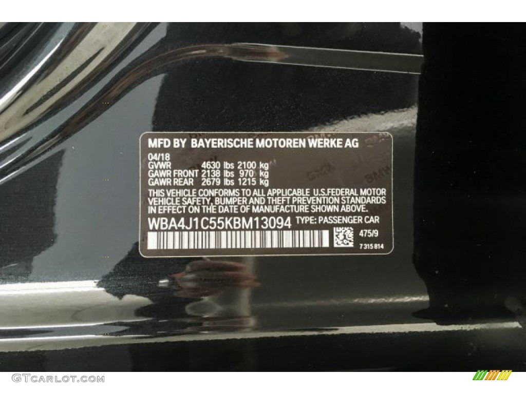 2019 4 Series 430i Gran Coupe - Jet Black / Black photo #22