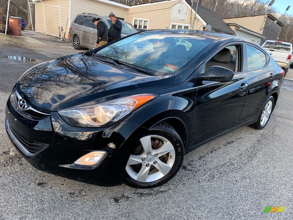2012 Elantra GLS - Midnight Black / Gray photo #2