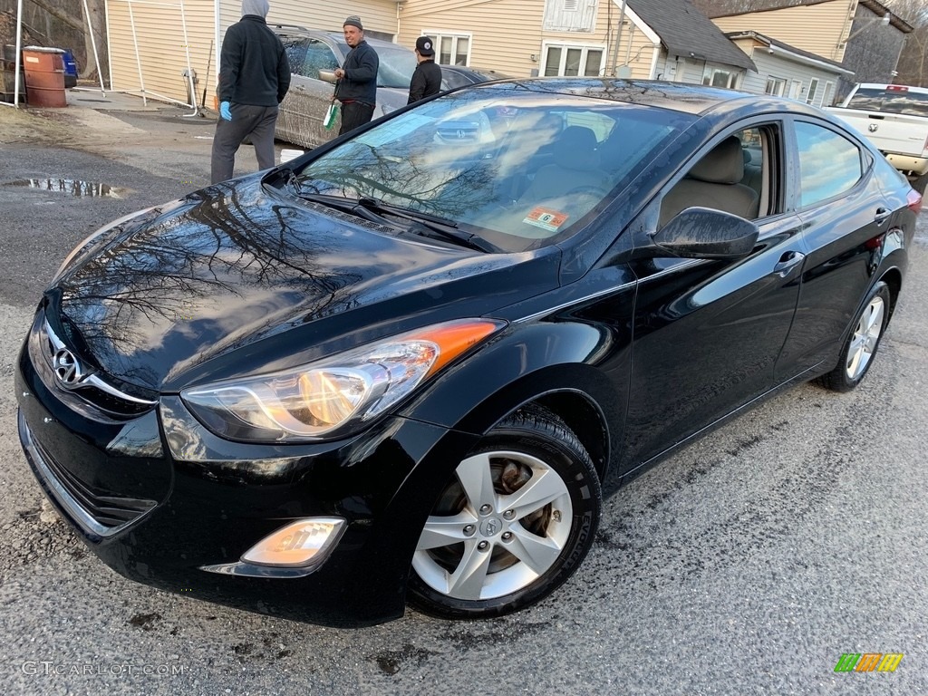 2012 Elantra GLS - Midnight Black / Gray photo #3
