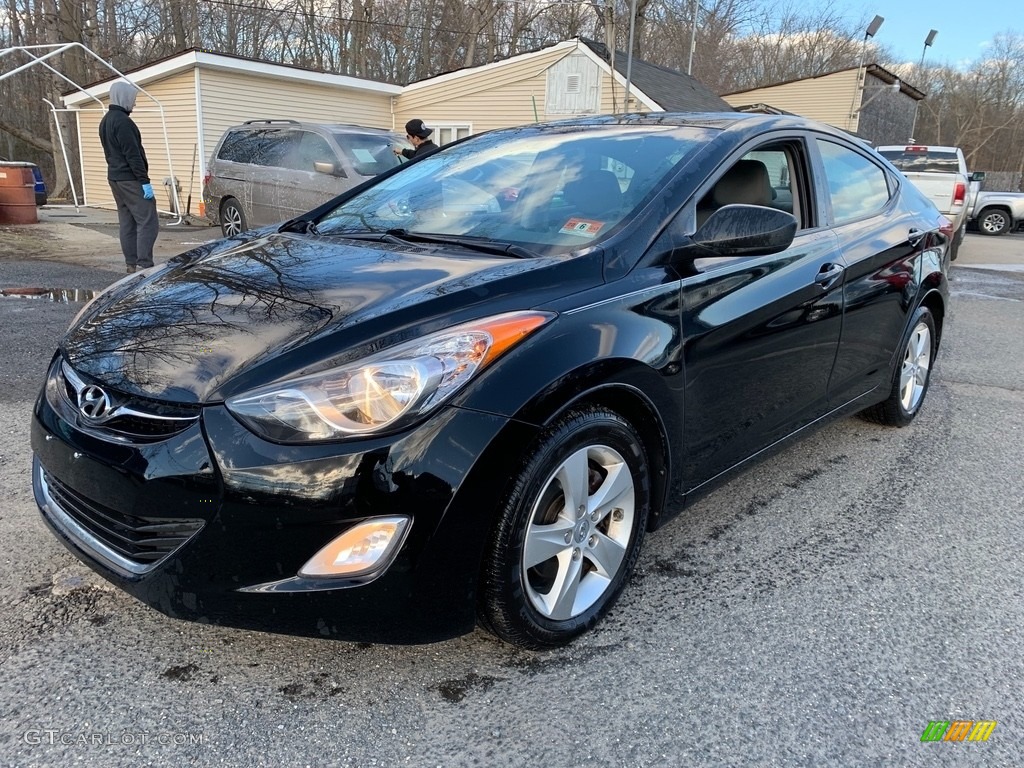 2012 Elantra GLS - Midnight Black / Gray photo #4