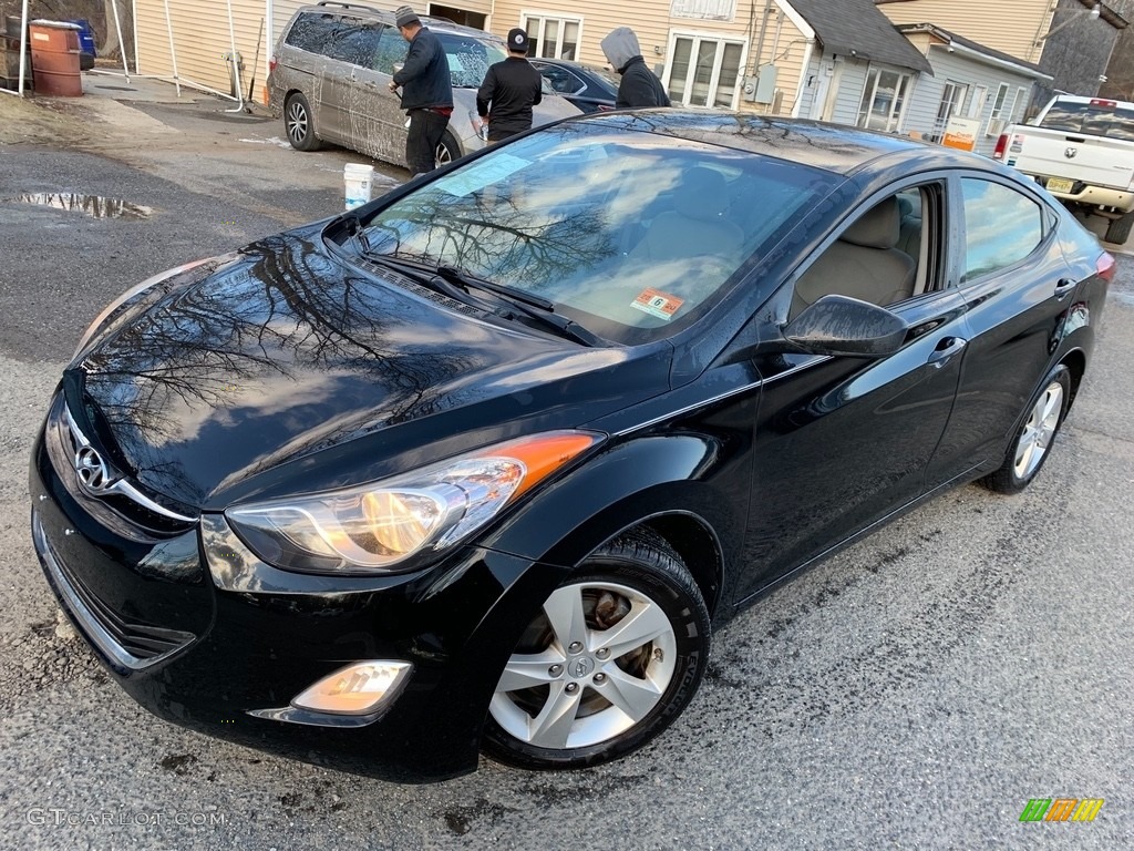 2012 Elantra GLS - Midnight Black / Gray photo #14