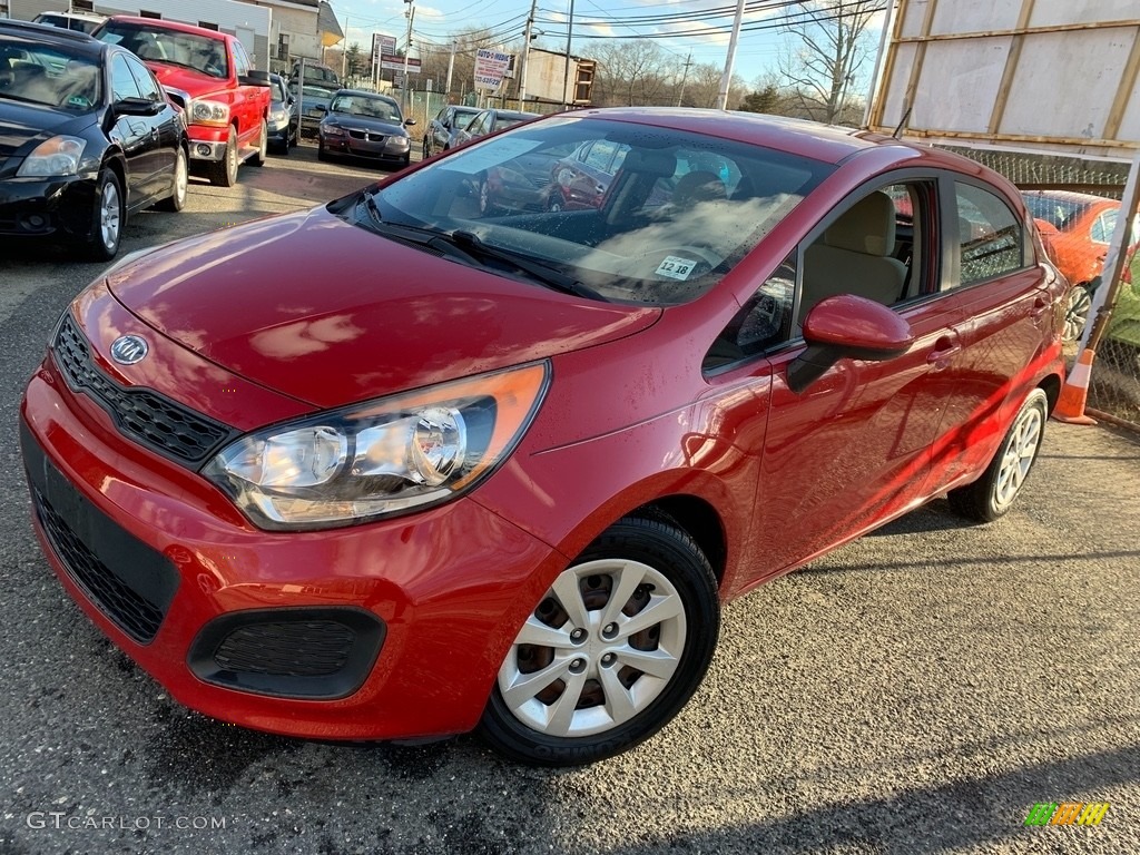 2013 Rio LX 5-Door - Signal Red / Black photo #1