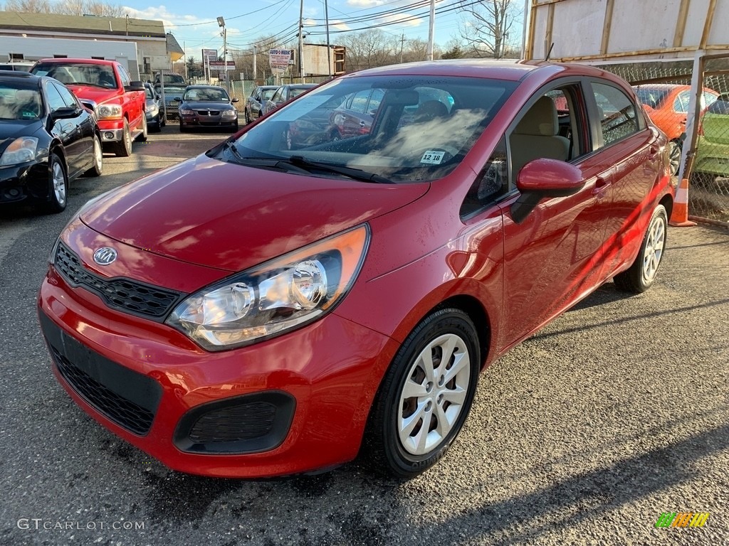 2013 Rio LX 5-Door - Signal Red / Black photo #3