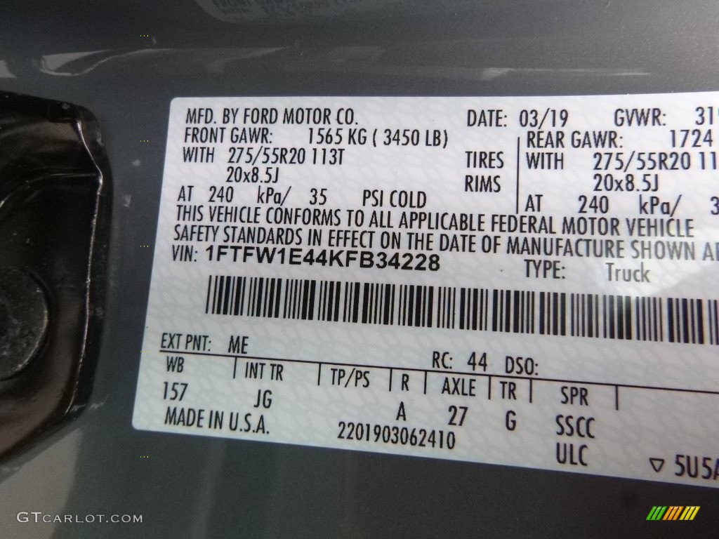 2019 F150 Color Code ME for Abyss Gray Photo #132422532