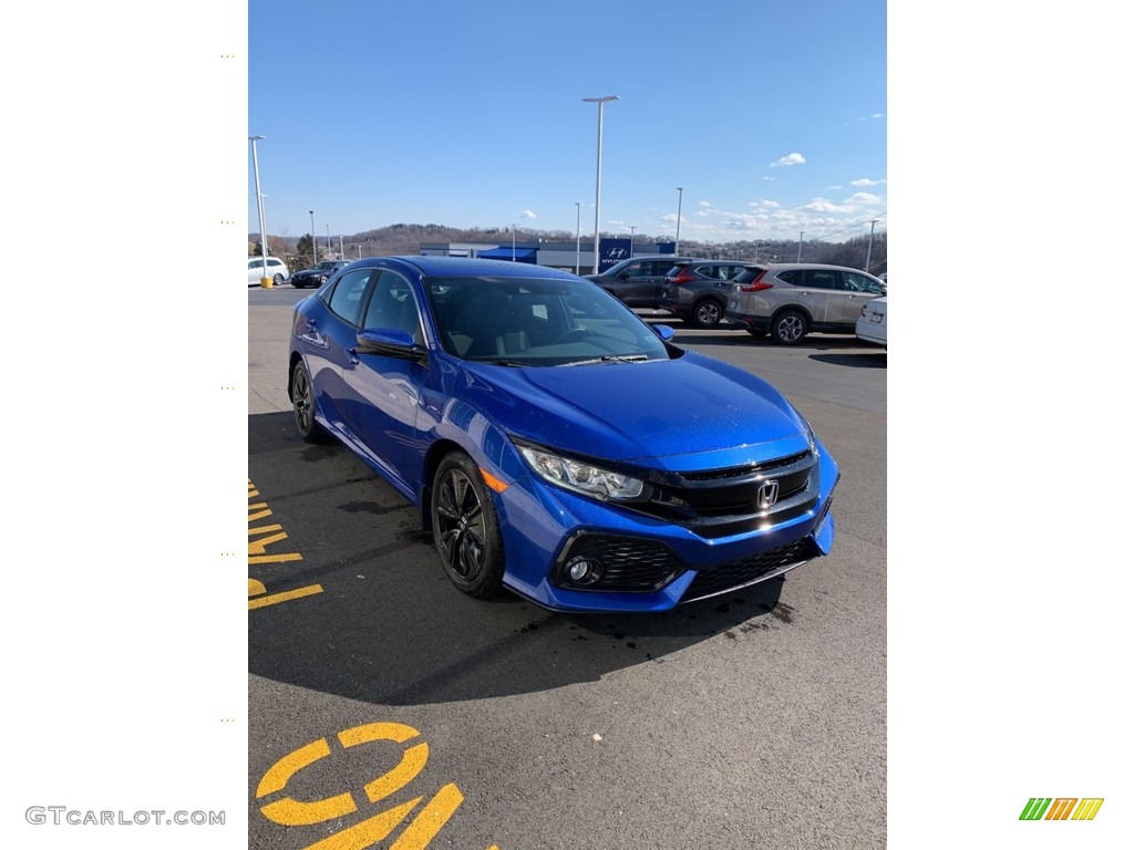 2019 Civic EX Hatchback - Agean Blue Metallic / Black photo #4