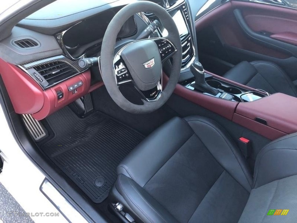 Jet Black/Morello Red Accents Interior 2018 Cadillac CTS V Sedan Photo #132430152
