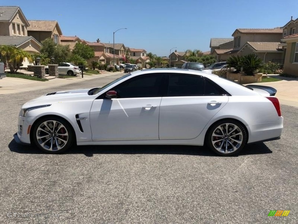 Crystal White Tricoat 2018 Cadillac CTS V Sedan Exterior Photo #132430470