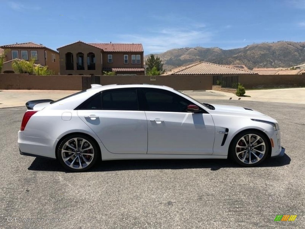 Crystal White Tricoat 2018 Cadillac CTS V Sedan Exterior Photo #132430491