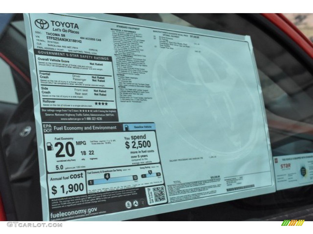 2019 Tacoma SR Access Cab 4x4 - Barcelona Red Metallic / Cement Gray photo #10