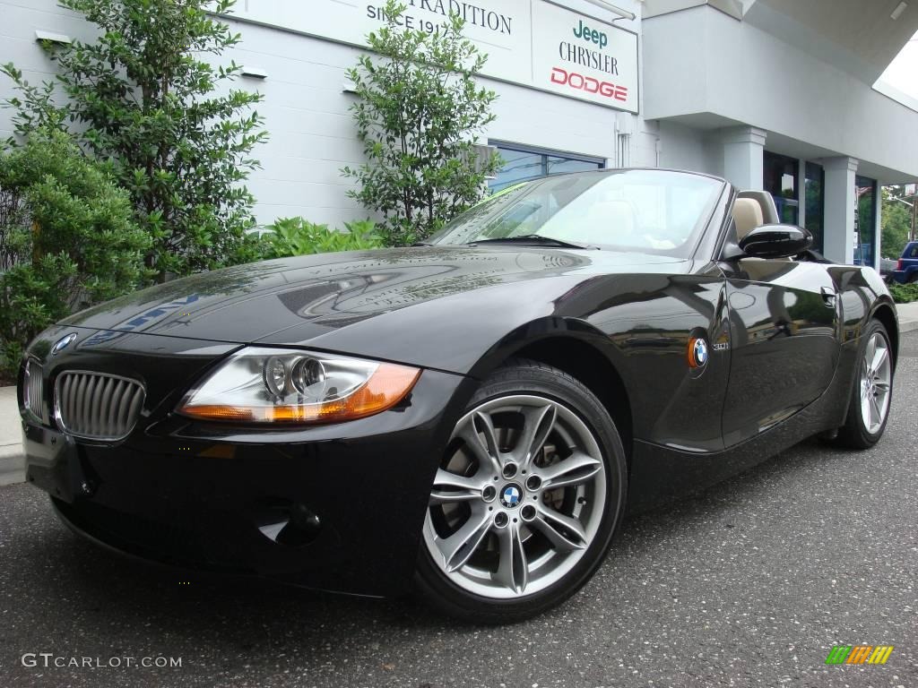 2003 Z4 3.0i Roadster - Jet Black / Beige photo #3