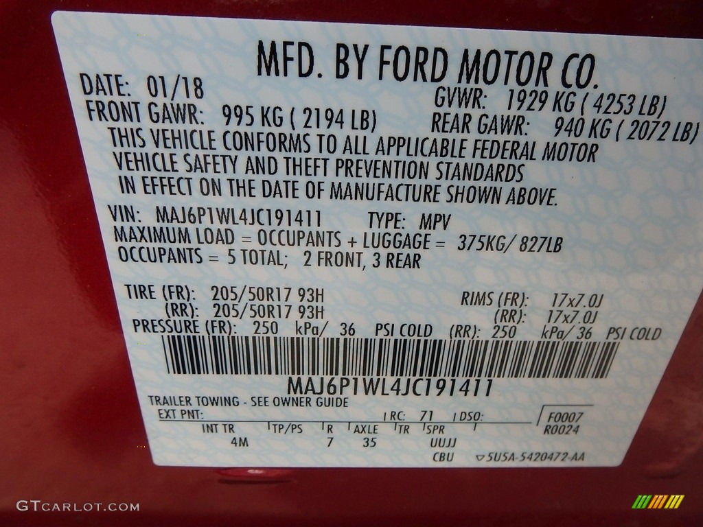 2018 EcoSport Titanium 4WD - Ruby Red / Medium Light Stone photo #14
