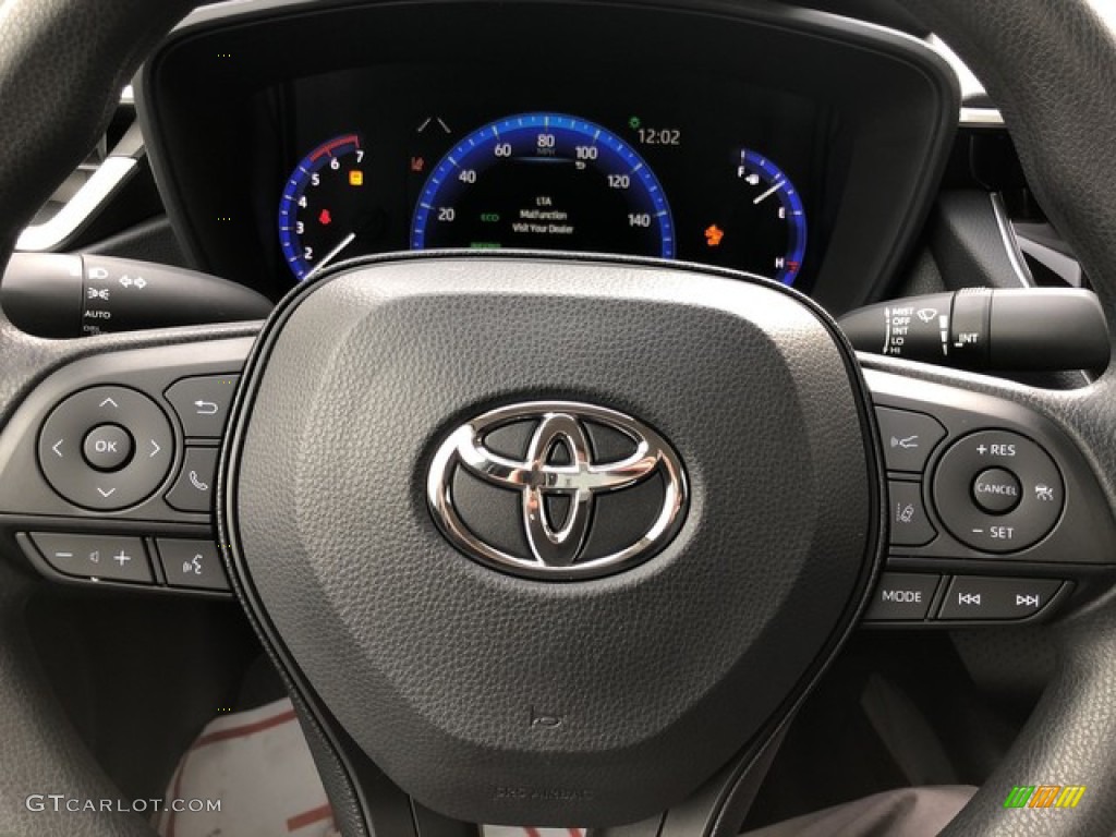 2020 Toyota Corolla LE Hybrid Black Steering Wheel Photo #132457591