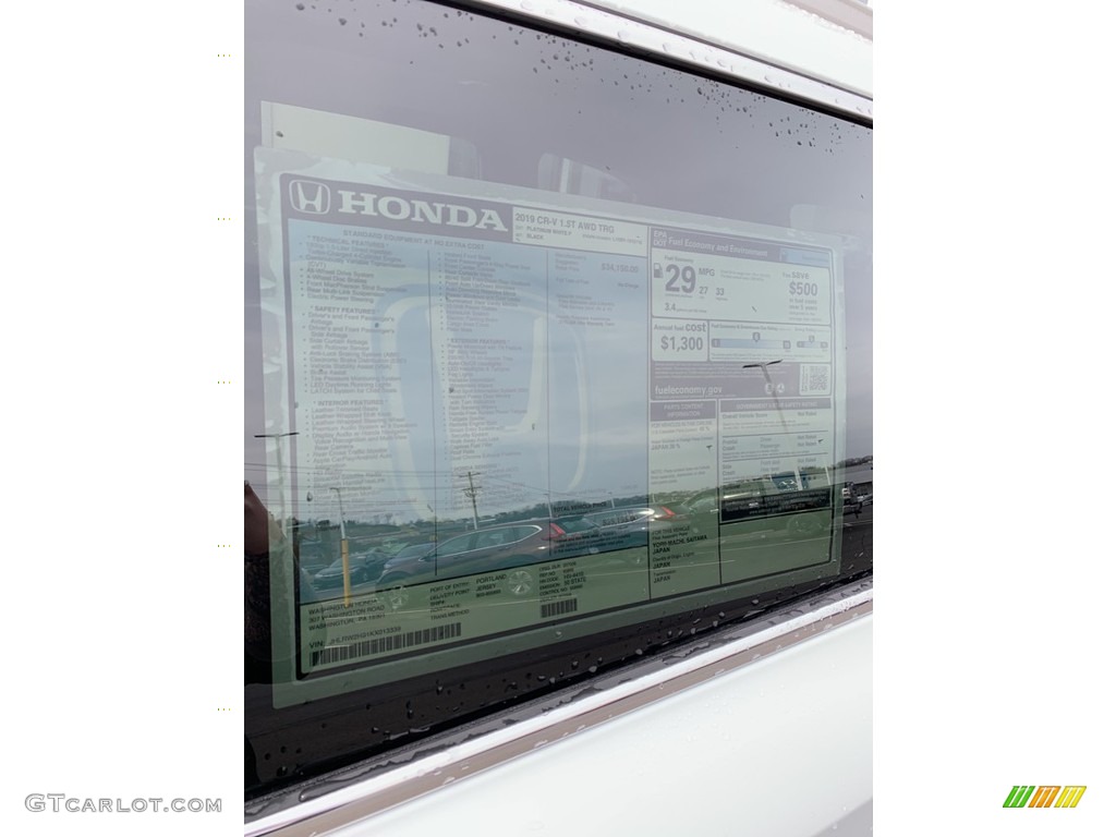 2019 CR-V Touring AWD - Platinum White Pearl / Black photo #15