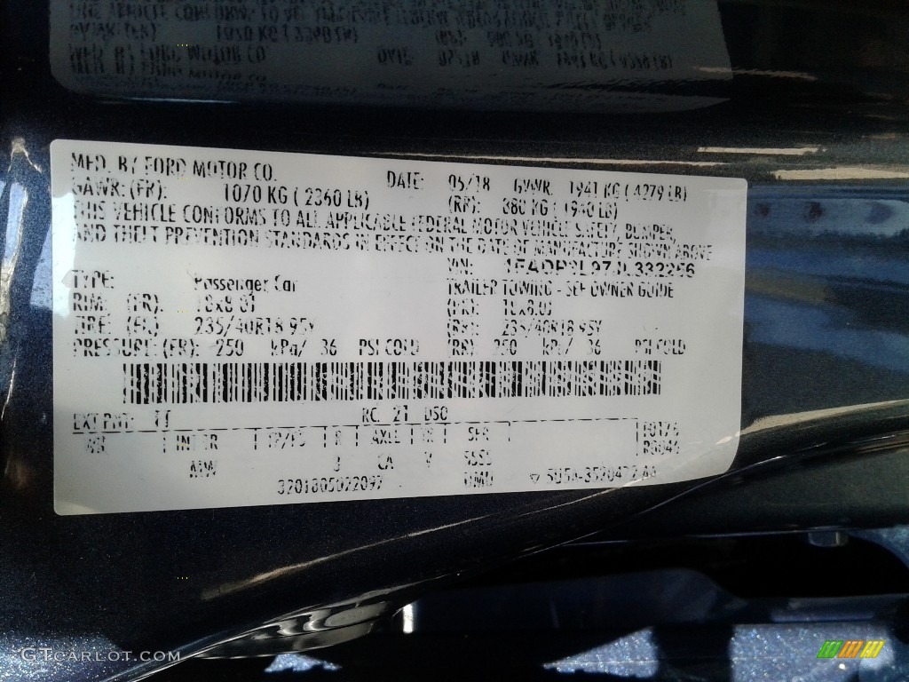 2018 Focus ST Hatch - Blue Metallic / Charcoal Black photo #28