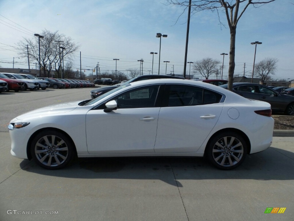 2019 MAZDA3 Preferred Sedan AWD - Snowflake White Pearl Mica / Black photo #1