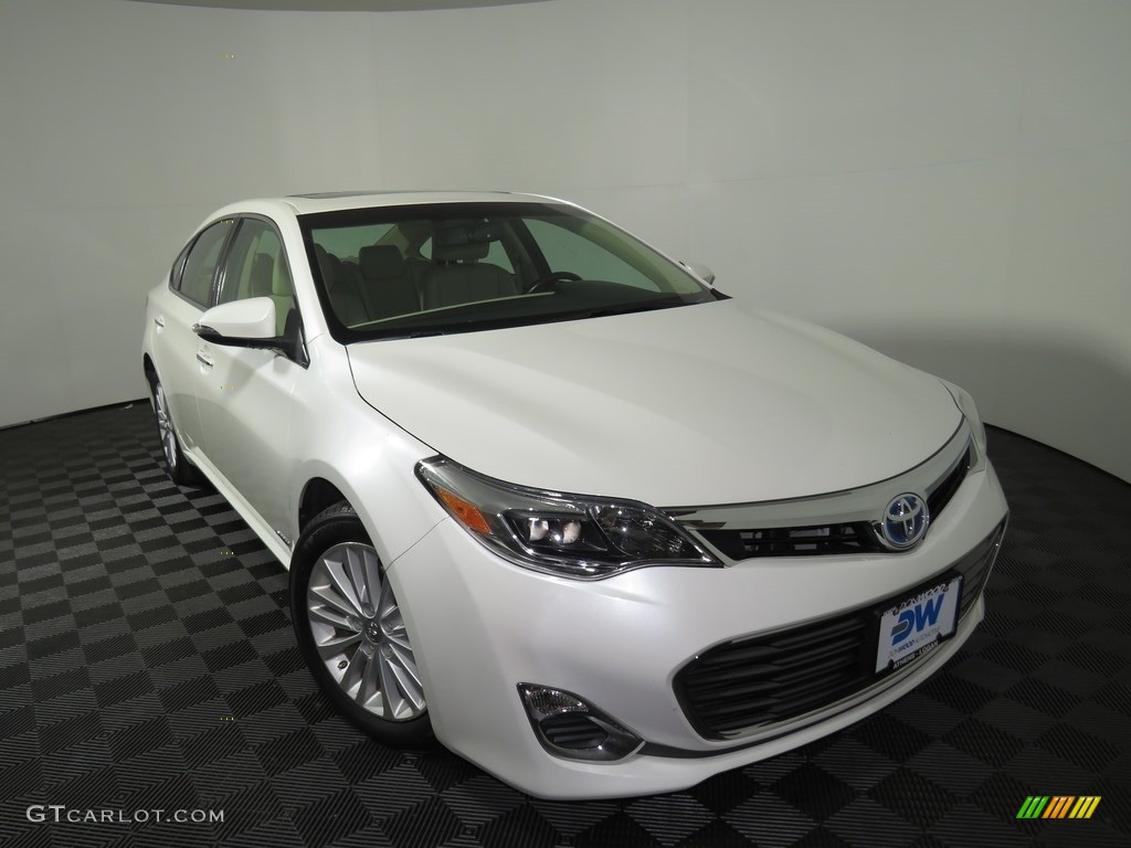 2014 Avalon Hybrid XLE Premium - Blizzard Pearl / Almond photo #2