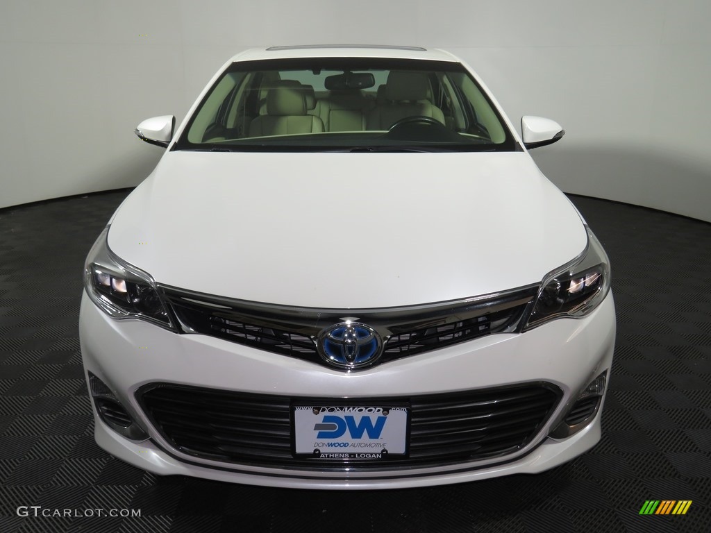 2014 Avalon Hybrid XLE Premium - Blizzard Pearl / Almond photo #3
