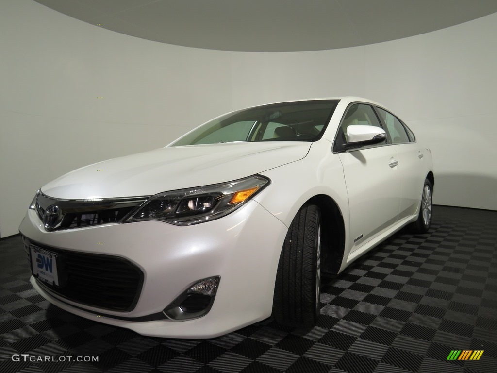 2014 Avalon Hybrid XLE Premium - Blizzard Pearl / Almond photo #4