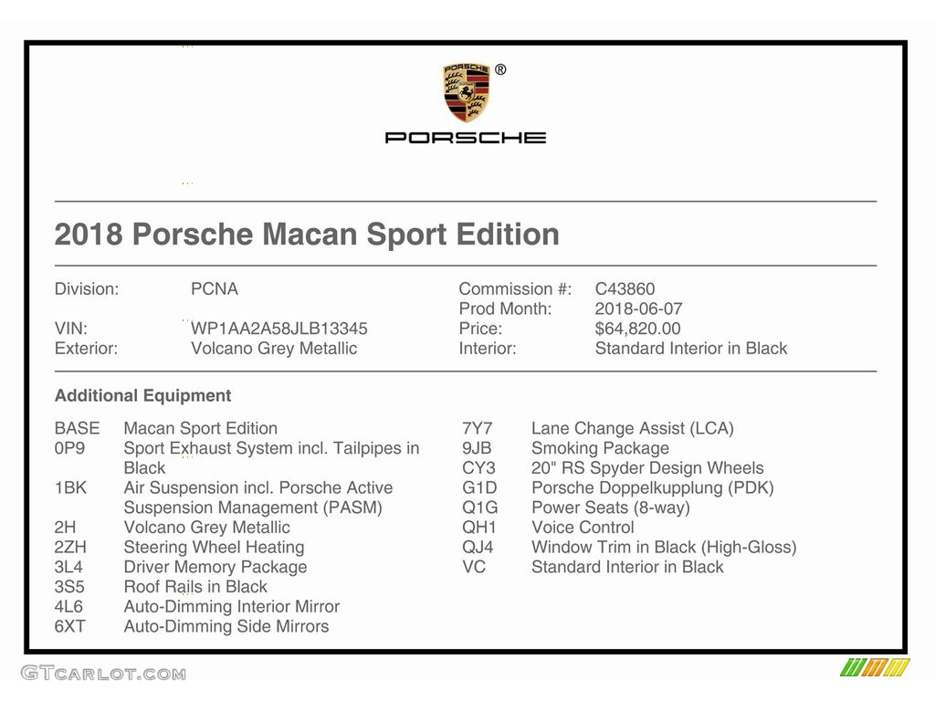 2018 Macan Sport Edition - Volcano Grey Metallic / Black photo #20