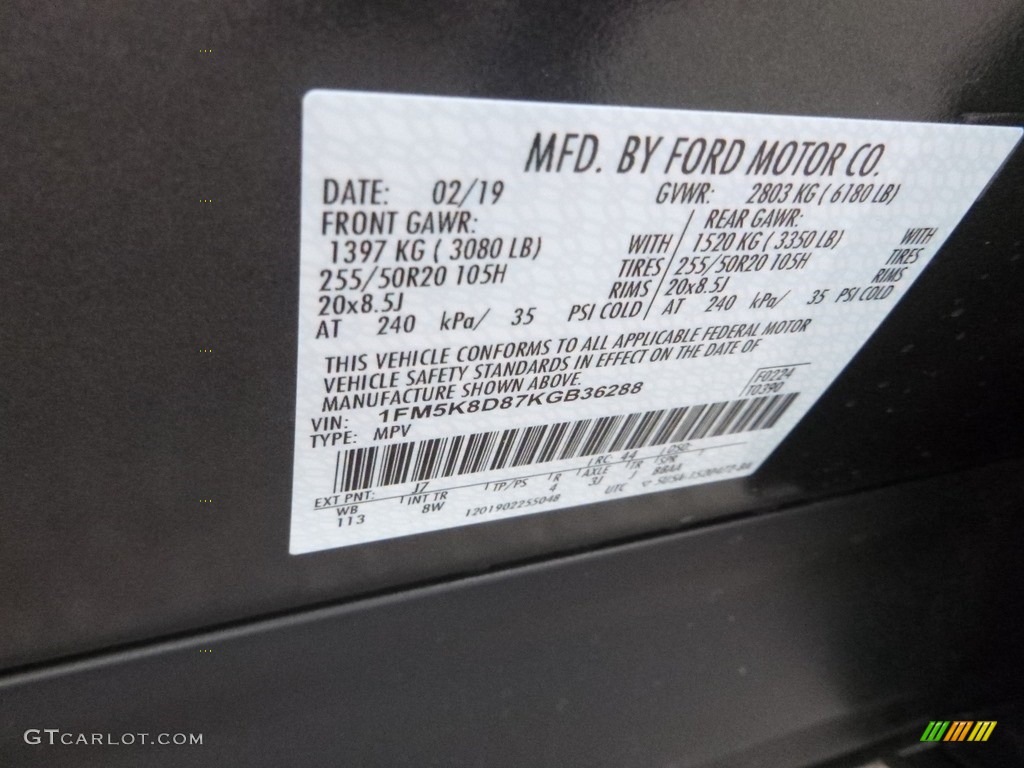 2019 Explorer XLT 4WD - Magnetic / Medium Black photo #12
