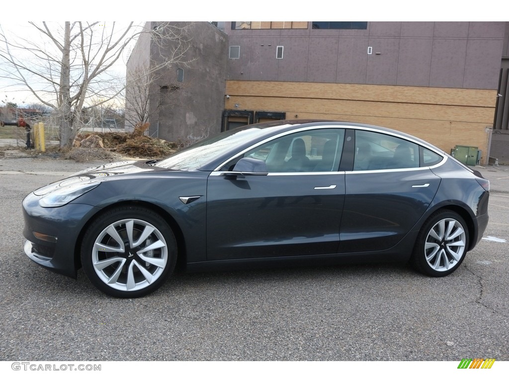 Midnight Silver Metallic 2018 Tesla Model 3 Long Range Exterior Photo #132480516