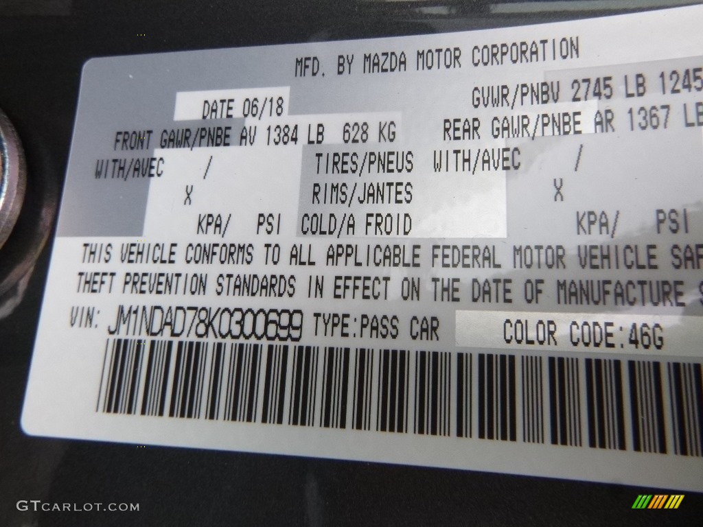 2019 MX-5 Miata Color Code 46G for Machine Gray Metallic Photo #132483042