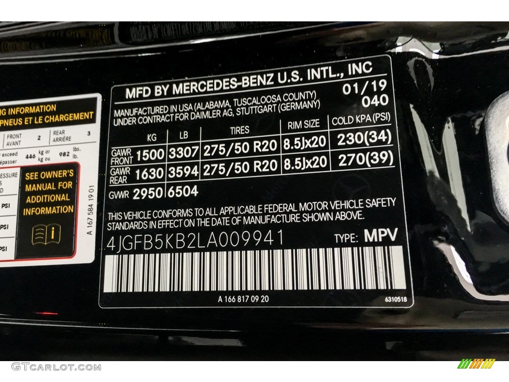 2020 GLE Color Code 040 for Black Photo #132486465