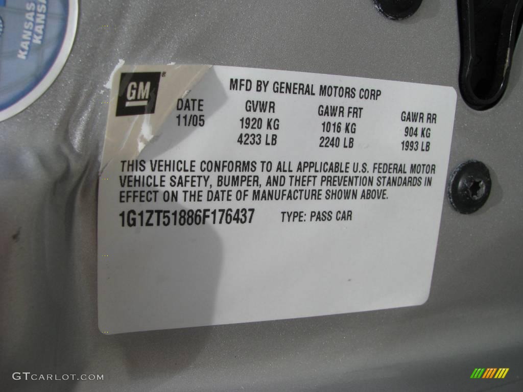 2006 Malibu LT V6 Sedan - Silverstone Metallic / Titanium Gray photo #14