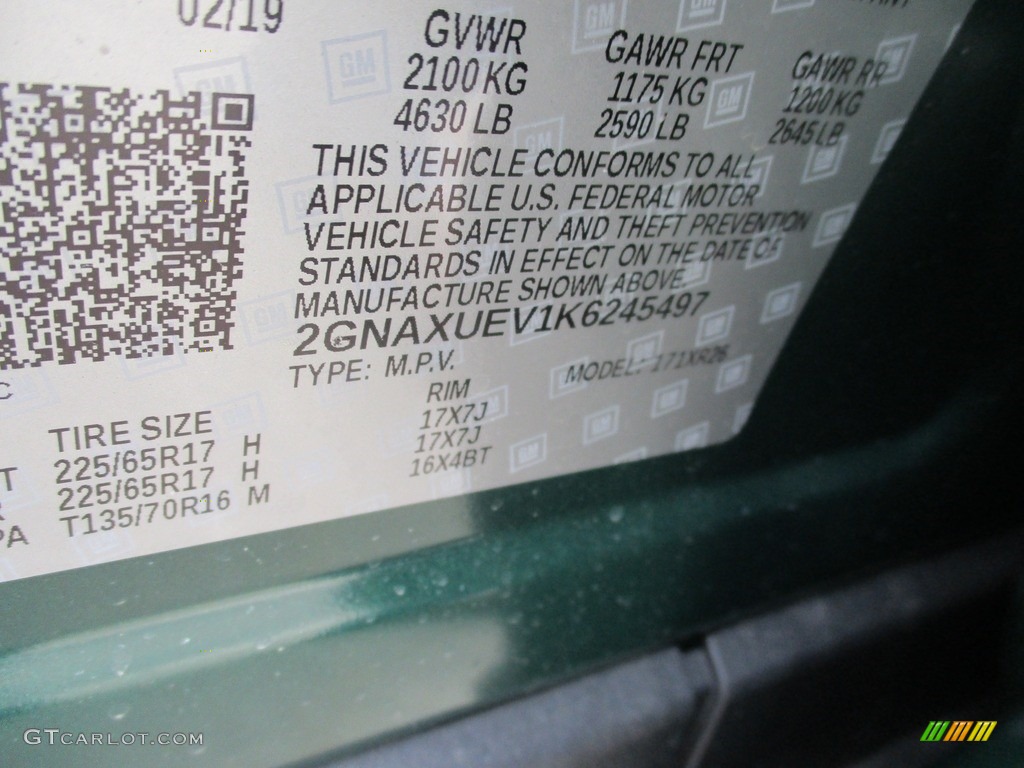 2019 Equinox LT AWD - Ivy Green Metallic / Jet Black photo #19