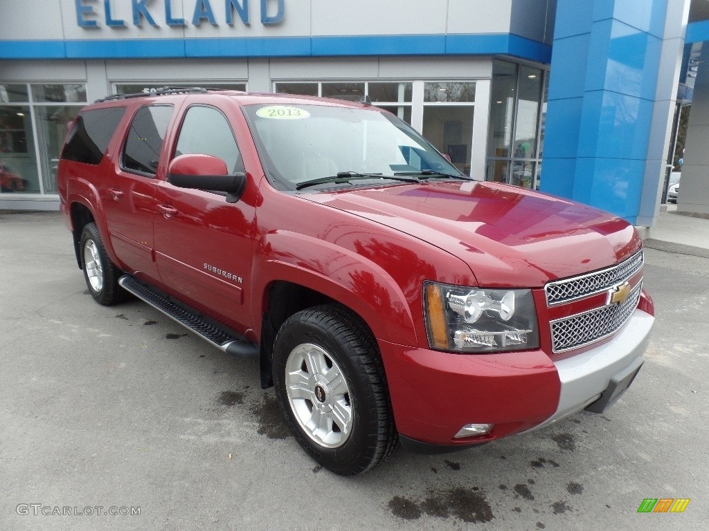 2013 Suburban LT 4x4 - Crystal Red Tintcoat / Light Cashmere/Dark Cashmere photo #1