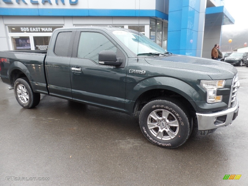 2015 F150 XLT SuperCab 4x4 - Green Gem Metallic / Medium Earth Gray photo #1