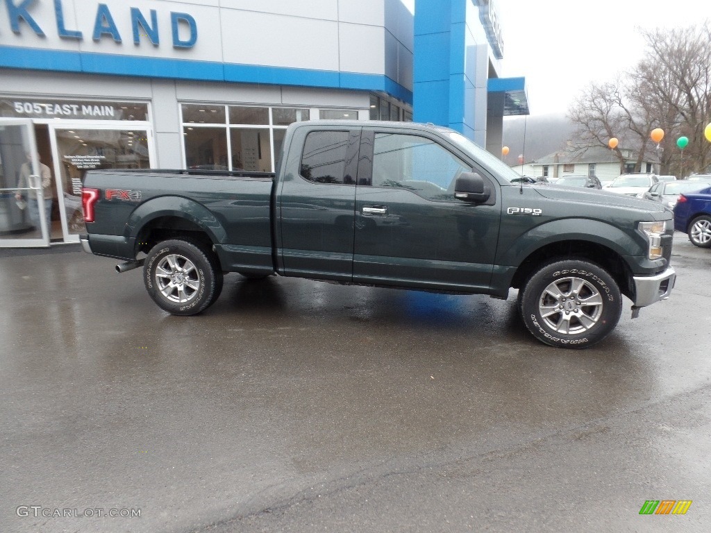 2015 F150 XLT SuperCab 4x4 - Green Gem Metallic / Medium Earth Gray photo #11