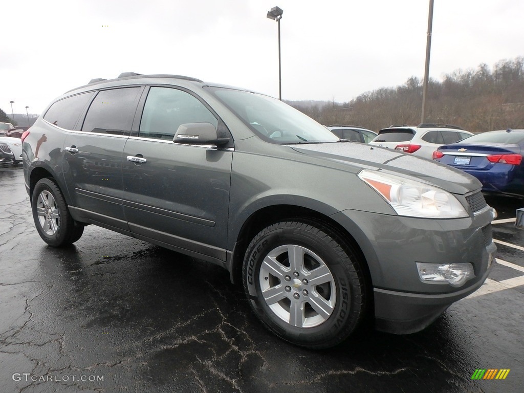2011 Traverse LT AWD - Steel Green Metallic / Ebony/Ebony photo #4