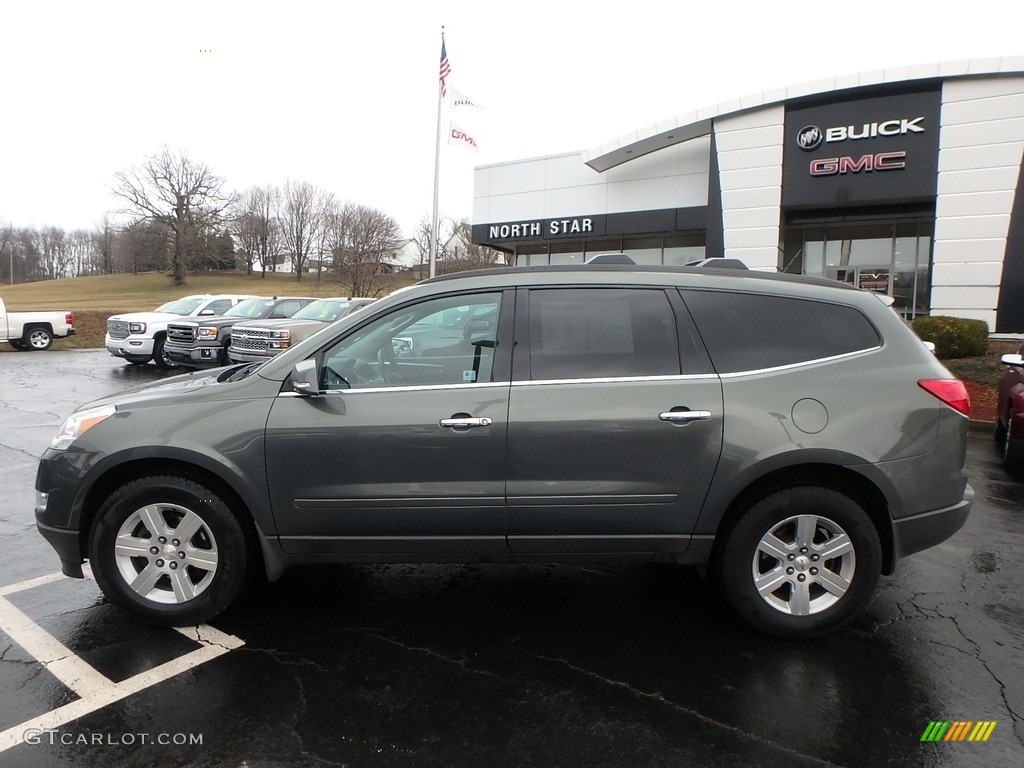 2011 Traverse LT AWD - Steel Green Metallic / Ebony/Ebony photo #13