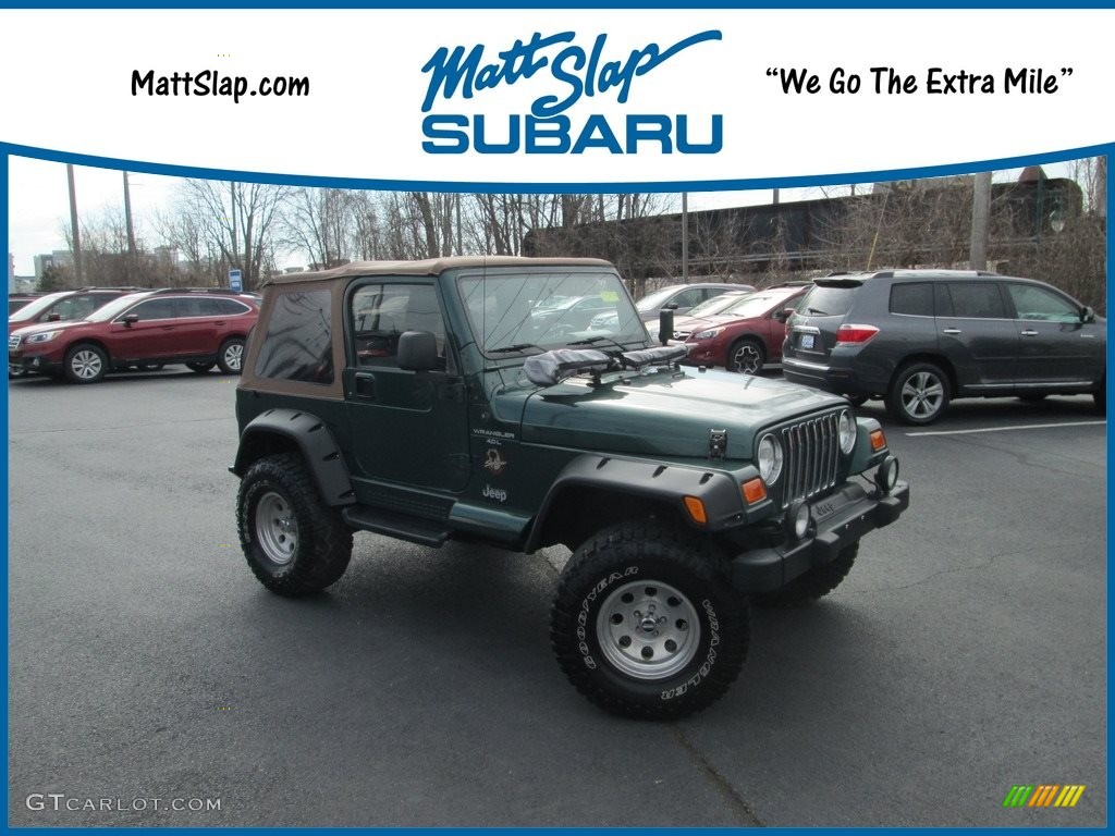 2000 Wrangler Sahara 4x4 - Forest Green Pearl / Camel/Dark Green photo #1