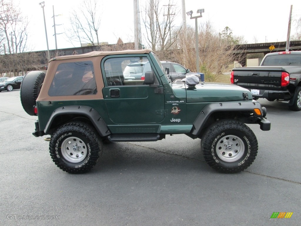 2000 Wrangler Sahara 4x4 - Forest Green Pearl / Camel/Dark Green photo #5