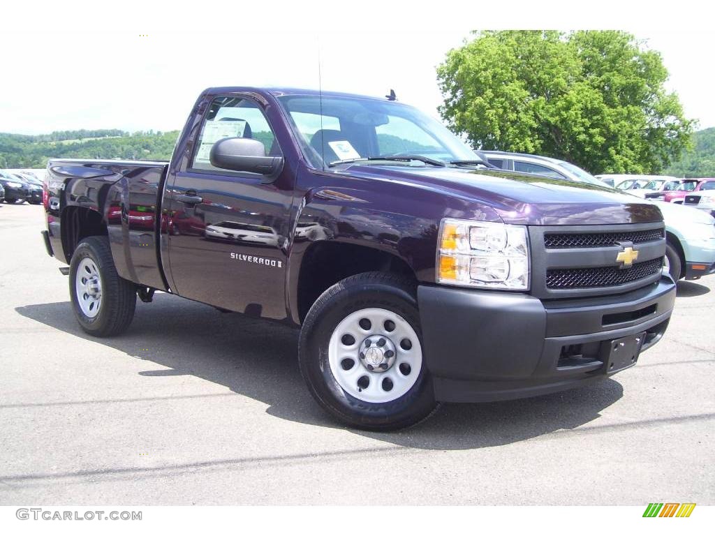 2009 Silverado 1500 Regular Cab 4x4 - Dark Cherry Red Metallic / Dark Titanium photo #3