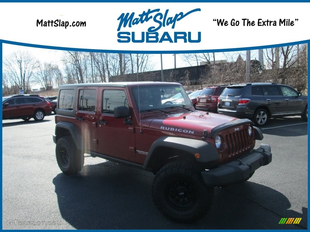 2012 Wrangler Unlimited Rubicon 4x4 - Deep Cherry Red Crystal Pearl / Black/Dark Saddle photo #1
