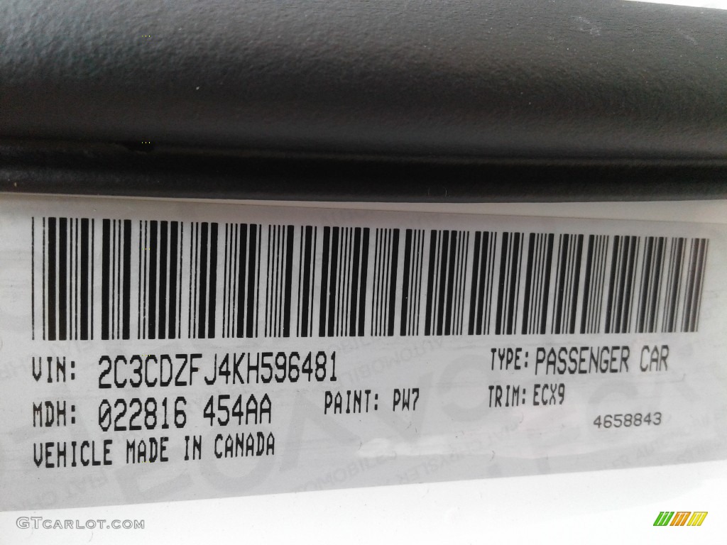 2019 Challenger Color Code PW7 for White Knuckle Photo #132530467