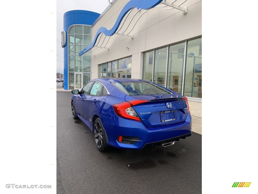 2019 Civic Sport Sedan - Agean Blue Metallic / Black photo #7