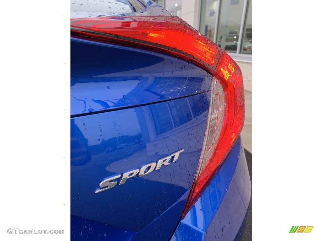 2019 Civic Sport Sedan - Agean Blue Metallic / Black photo #22