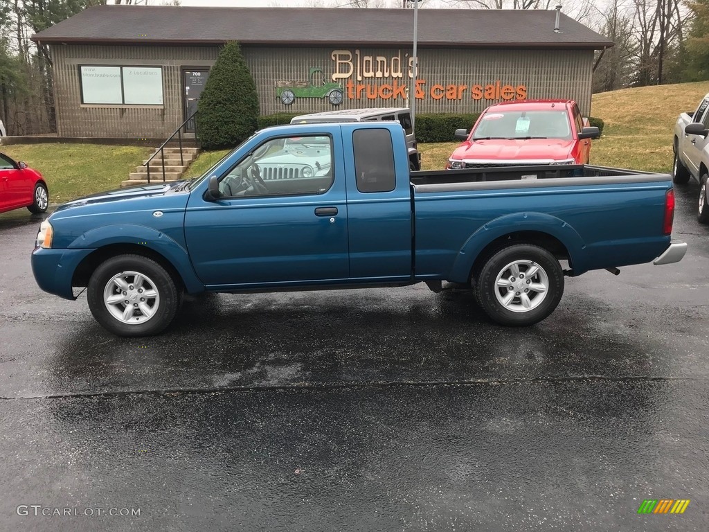 2004 Frontier XE King Cab - Electric Blue Metallic / Gray photo #1